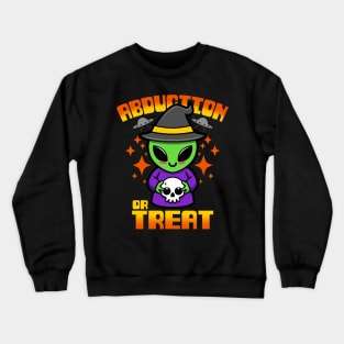 Cute Funny E.T. Alien Trick Or Treat Halloween Cartoon Crewneck Sweatshirt